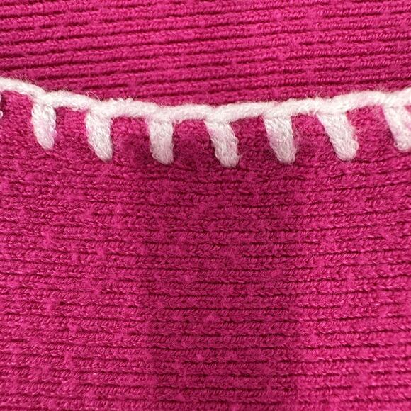 Aaeda Sweater Womens 2X Pink Pullover White Trim Stitch Dolman Sleeve Oversized - Picture 7 of 10